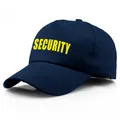 Gorra de béisbol azul marino Security con letras amarillas sobre fondo blanco - Talla única / Azul marino con logo amarillo