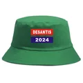 Πράσινο βαμβακερό καπέλο bucket με λογότυπο DeSantis 2024 και κόκκινα αστέρια - Ενιαίο μέγεθος ενηλίκων (58cm μη ρυθμιζόμενο) / Πράσινο