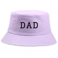 Lichtpaarse katoenen vissershoed met zwart DAD-borduursel en verstevigde rand - Eén maat / DAD Bedrukt / Lichtpaars