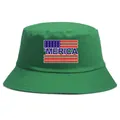 Cappello a secchiello verde neon con stampa bandiera MERICA in tessuto twill resistente - Taglia unica / Verde