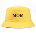 Bob en coton jaune vif avec broderie MOM noire et coutures de bord renforcées - Taille Unique Adulte (58cm) / Imprimé MOM / Jaune