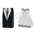 European style wedding candy boxes set featuring groom suit and bride gown designs - Tie Suit / Bride