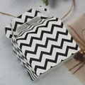 Black and white zigzag pattern portable cake box with sturdy handles for gift packaging - Black Wave