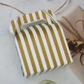 Elegant gold and white striped paper gift box with integrated handle for small treats - Gold Vertical Stripe