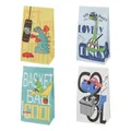 Lot de quatre sacs cadeaux en papier dinosaure avec fond plat pour fêtes d'enfants - Styles de Thèmes Sportifs Mixtes