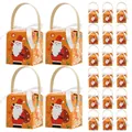 22-piece set of orange Christmas gift boxes with Santa Claus patterns and white ribbons - Yellow Santa Claus
