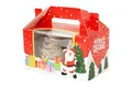 Christmas cupcake box with transparent window and festive Santa Claus design - Double Slot