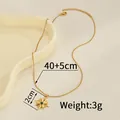Gold starburst necklace with green natural stone and 45cm adjustable chain detail - Star Green Stone Pendant (N1963)