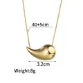 Poliertes 18K vergoldetes Tropfen-Anhänger Halskette mit eleganter Schlangenkette für Damen - Kommaanhänger Stil