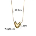 Halskette aus 18K vergoldetem Edelstahl mit Herzanhänger und 40+5cm langer Schlangenkette - Herz Anhänger Halskette (N2092-AX)