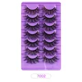 Pestañas 3D de visón sintético, 7 pares de pestañas postizas negras densas y rizadas, 7002 - Estilo esponjoso desordenado (7002)