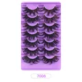 7 pairs of 3D layered faux mink eyelashes in style 7006 with a purple tray - Dramatic Volume Style (7006)