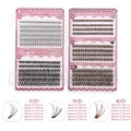 480pcs DIY cluster lashes set with 10D 30D 40D density and 8-18mm mix lengths in black and brown - Single Box Lashes (DIY-JMS-247) / 480 Clusters