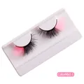 Pink and black color mix faux mink eyelashes with fluffy layered cat eye volume - Single Pair Style (ColorMix1-1) / Pink and Black