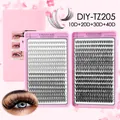 DIY cluster eyelash extension set with 10D-40D volume in a pink portable storage box - 10D-40D Density Style (DIY-TZ205)