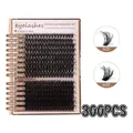 DIY wimperextensions set met 300 stuks in 10mm tot 18mm gemengde lengtes - Stijl 685 (80D+100D) / Zonder Gereedschap