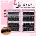 DIY cluster lashes set in 50D to 100D density with natural volume in pink packaging - 50D-100D Density Style (DIY-TZ207)