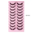DIY segmented Russian D-curl false eyelashes 10-pair set with pink tray and natural volume - DIY10-3
