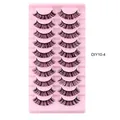 DIY 10-pair Russian D curl natural false eyelashes set in black synthetic fiber - DIY10-4