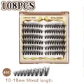 DIY Cluster Wimpernverlängerung Set 10-18mm gemischte Längen 40D Dichte 108 Stück - Einzelne Box / 40D