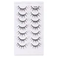 Set of 7 pairs of thick synthetic false eyelashes with criss-cross pattern, model 7030 - 3D Thick Style (7030)