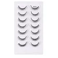 Set of 7 pairs natural dense curly synthetic fiber false eyelashes in model 7031 - Interlaced Curly Style (7031)