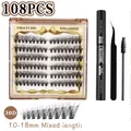 108 tlg DIY Wimpernextension Kit mit 30D 10-18mm Wimpern und Bond Seal Kleber - Werkzeug-Set / 30 Tage