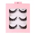 Three pairs of Russian D-curl false eyelashes in a pink window box style 3006 - Style 3006