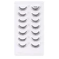 Set of 7 pairs of 7032 natural cross false eyelashes with long dense fiber lashes - Fairy Natural Style (7032)