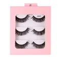 Set of 3 pairs Russian D curl thick false eyelashes in pink 3007 display box - Style 3007