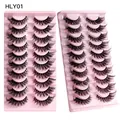 10 Paar mehrlagige Katzenaugen Künstliche Wimpern Modell HLY01 mit dichter geschwungener Form - Dichter Stil (HLY01)