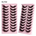 Dramatische 3D Fox-Eye künstliche Wimpern im dichten Cat-Eye-Stil, schwarz, 10er-Pack - Voluminöser Stil (HLY02)