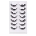 Set of 7 pairs of natural dense black false eyelashes style 7036 in white tray - Stage Thick Style (7036)
