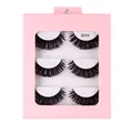 Set of 3 pairs Russian D curl 3010 false eyelashes in a pink window display box - Style 3010