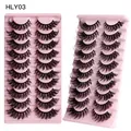 Dramatische Katzenaugen-Wimpern im 10er-Pack mit 3D-geschichteten, dichten Kunstwimpern - Katzenaugen-Stil (HLY03)