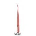 Pink matte stainless steel lash applicator with integrated lash comb tool for precision - Dusty Rose 2-In-1 Tweezer (NZ-28)