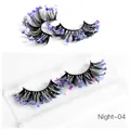 Dramatic Night-04 false eyelashes with vibrant purple and blue glitter sequins - Purple Blue Phantom Sequins Style (Night-04)