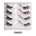 Black half lashes in Half-04 style featuring 4 pairs of natural winged eyelashes - Winged Thick Style (Half-04)