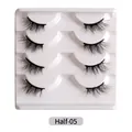 Half-05 natural fluffy half eyelashes 4 pairs set with dense faux mink volume - Fan-shaped Thick Style (Half-05)