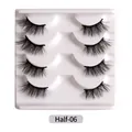 Set of 4 pairs Half-06 natural thick half eyelashes for a winged cat-eye look - Thick Curled Style (Half-06)