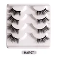 4 pairs of Half-07 natural black faux mink half lashes with dense winged outer corners - Natural Black Winged Style (Half-07)