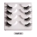 Faux mink half lashes style Half-10 with natural thick volume and curled fiber - Thick and Long Style (Half-10)