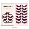 7 pairs of colorful Russian D-curl eyelashes in natural mixed vibrant color gradients - Colorful