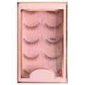 TM22 Natural manga false eyelashes with transparent line band, 5 pairs in pink glitter box - Slender Simulation Manga Eye (TM22)