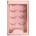 Natural manga false eyelashes TM23 style with transparent band in a pink glitter box - Crisscross Natural Long (TM23)