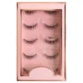 Five pairs of natural manga style false eyelashes with clear bands in TM24 pink box - Natural Crisscross Dense (TM24)