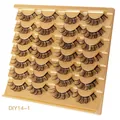 Cluster eyelashes 28 pairs in golden tray D curl natural dense synthetic lashes DIY14-1 - Thick Curved Style (DIY14-1)