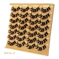 DIY14-3 natural thick D-curl clustered false eyelashes on gold display tray - Voluminous Cluster Style (DIY14-3)