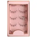 5 pairs of TM28 tapered natural manga false eyelashes with transparent fish line bands - Natural Slender Cluster (TM28)