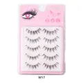 Handmade airy sunflower false eyelashes in style W17, 5 pairs of reusable manga lashes - W17 Style